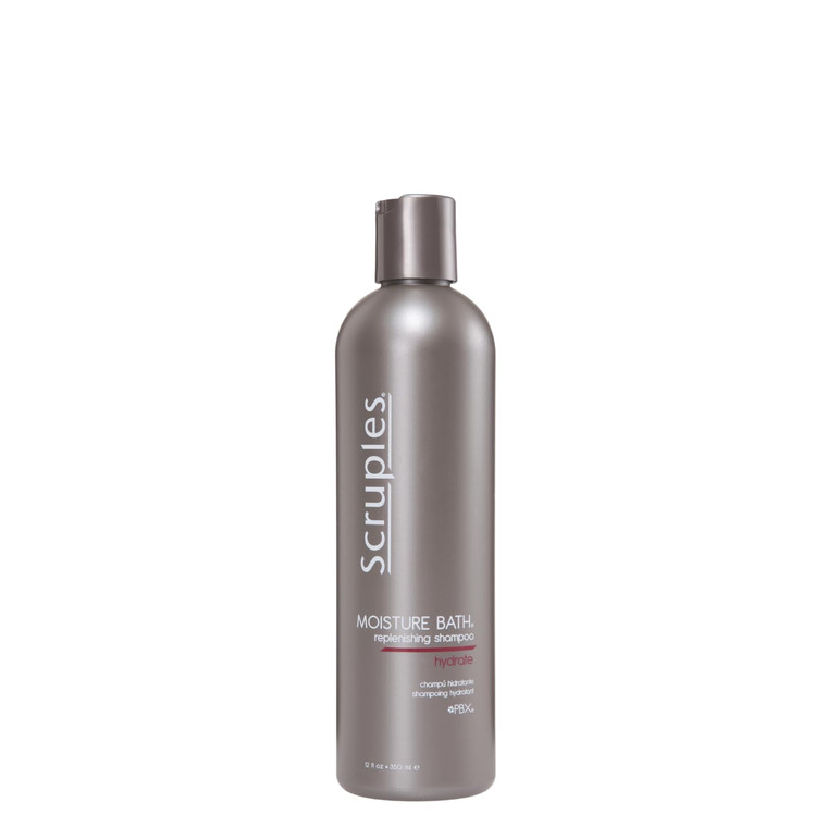 Scruples Moisture Bath Hair Shampoo for Men & Women - Moisturizing Shampoo for Dry, Brittle & Coarse Hair - Helps Restore Shine & Elasticity (12 Fl o