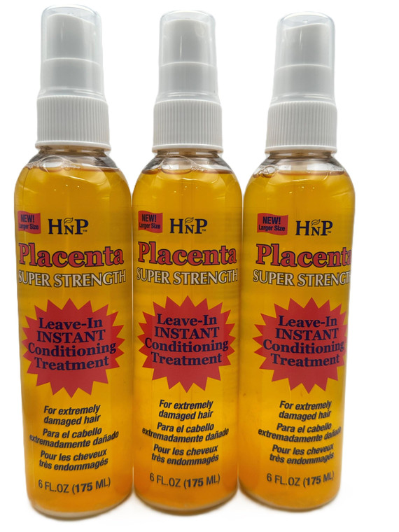 Hask Placenta Leave-In Conditioning Treatment Super Strength 6 Ounce (175ml) (3 Pack)