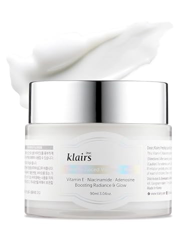 DearKlairs Freshly Juiced Vitamin E Mask, Daily Moisturizer, Sleeping Mask, Boost the Effect of Vitamin C, Niacinamide, Korean Face Cream, 3.17 Oz (9