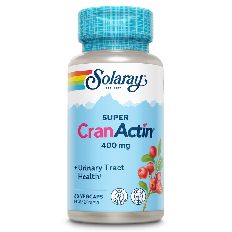 SOLARAY Super CranActin Cranberry Extract 400mg | Healthy Urinary Tract Support | with Added Vitamins | 60 VegCaps
