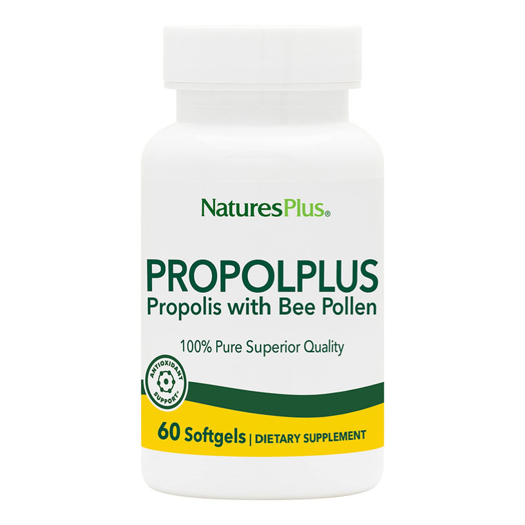 NaturesPlus Propolplus - 60 Softgels - Quality Bee Propolis & Pollen Supplement - 60 Servings