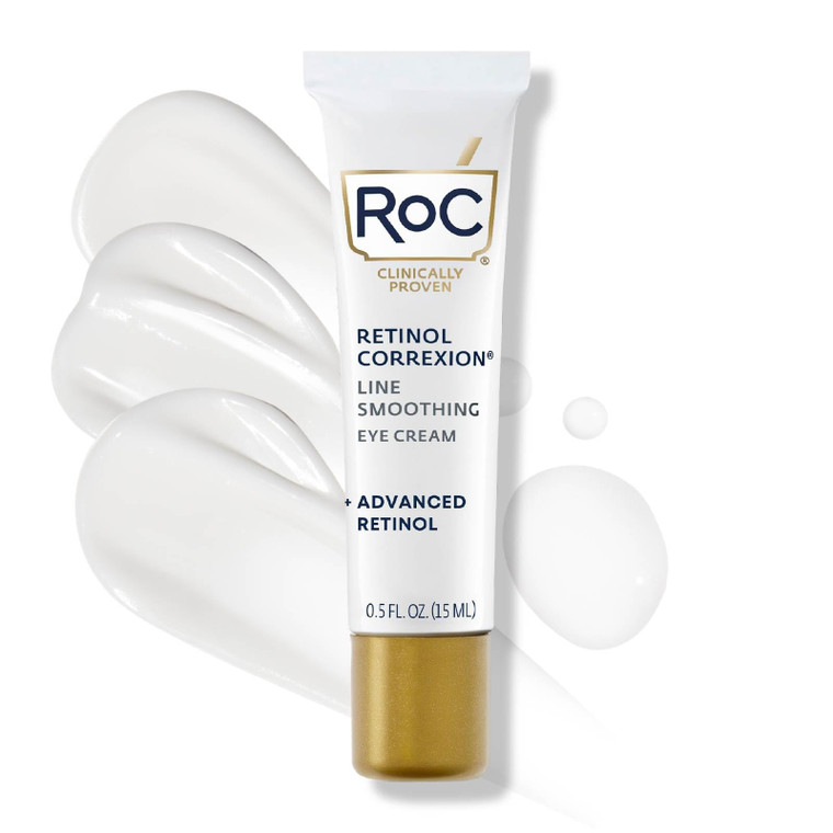 RoC Retinol Correxion Under Eye Cream for Dark Circles & Puffiness, Daily Wrinkle Cream, Anti Aging Skin Care Treatment Women and Men, 0.5 oz (Packag