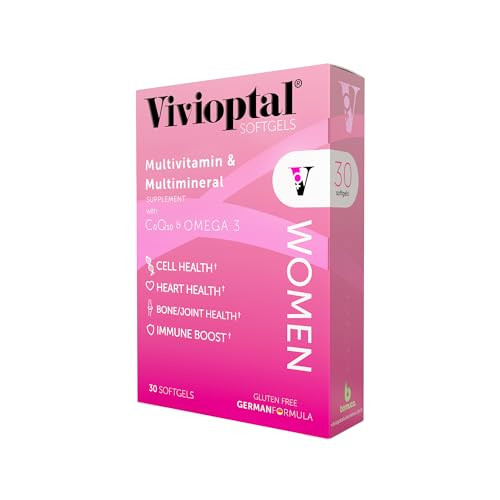 Vivioptal Women, 30 Capsules, CoQ10 & Omega-3, Multivitamin & Multimineral, Gluten Free, German Formula