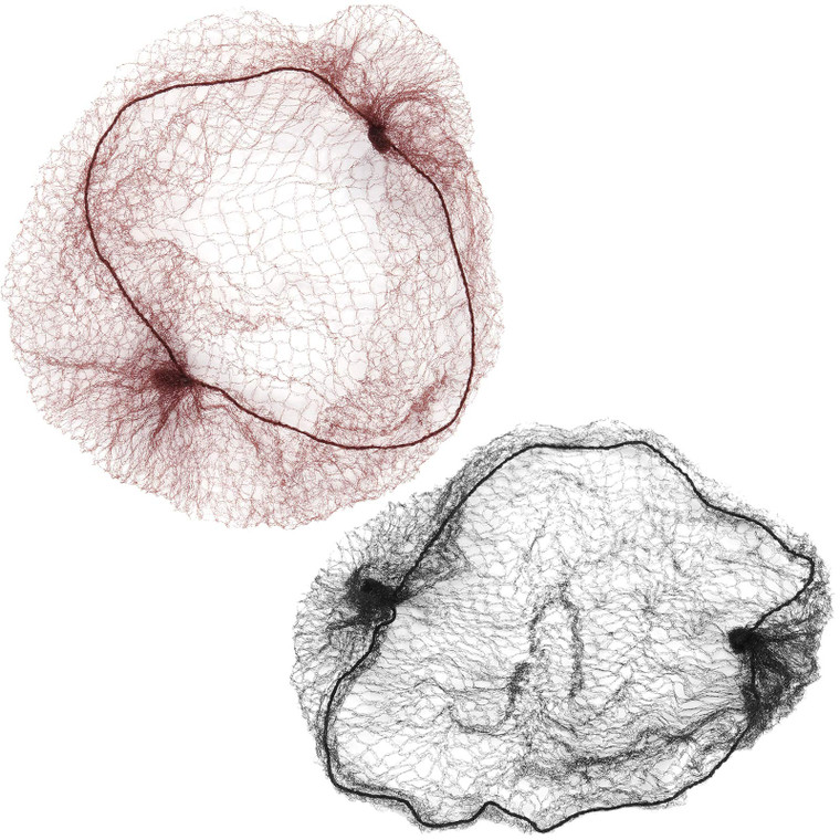 HAKZEON 400 PCS 20 Inch 50CM Hair Nets, Invisible Hair Net for Food Service, Black and Brown Elastic Mesh Wig Nets for Hairstyling Bun Ballet Dancer