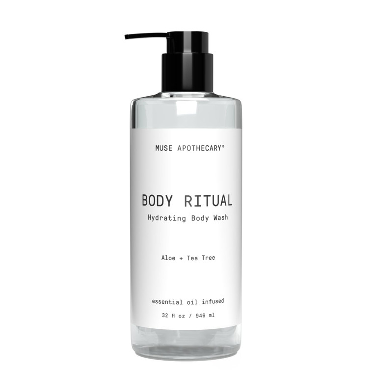 Muse Bath Apothecary Body Ritual Hydrating Body Wash - Aloe Tea Tree Body Wash for Women & Men - Essential Oil Infused Aromatherapy Body Wash Women -