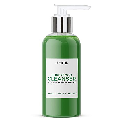 Teami Facial Cleanser with Salicylic Acid, Aloe, Matcha & Sea Kelp - Gentle Organic Acne Face Wash for Makeup Removal - Our Best Hydrating Facial Ski