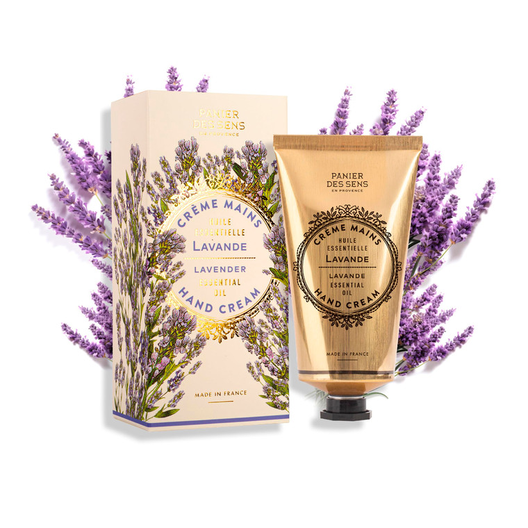 Panier des Sens Lavender Hand Cream - Nourishing Shea Butter Hand Cream for Dry Cracked Hands 97% Natural Ingredients - Dermatologically Tested Hand