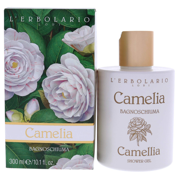 L'Erbolario Shower Gel  Antioxidant-Rich Moisturizing Body Wash  Firming and Soothing Body Soap with Floral Scent for Daily Use  Camellia - 10.1 o