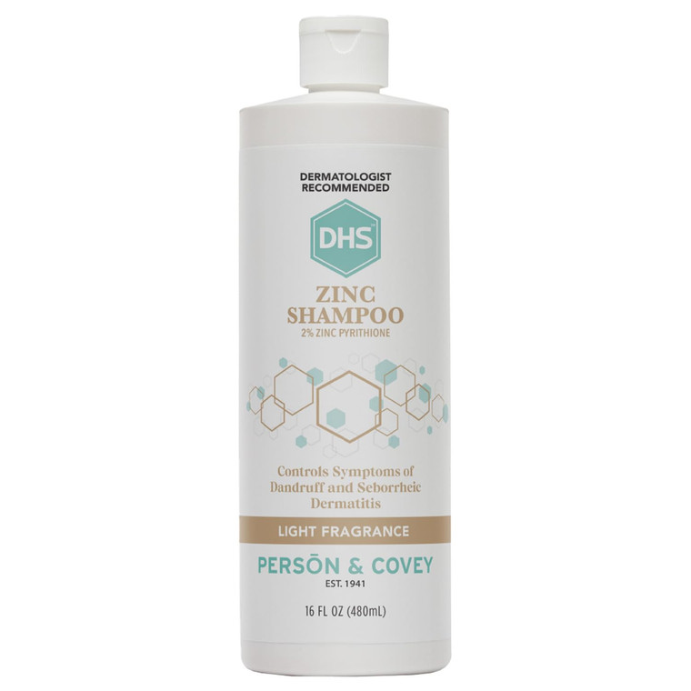 DHS Zinc Shampoo  Dandruff Shampoo  for Flaky and Dry Scalp with 2% Zinc Pyrithione, 16 oz