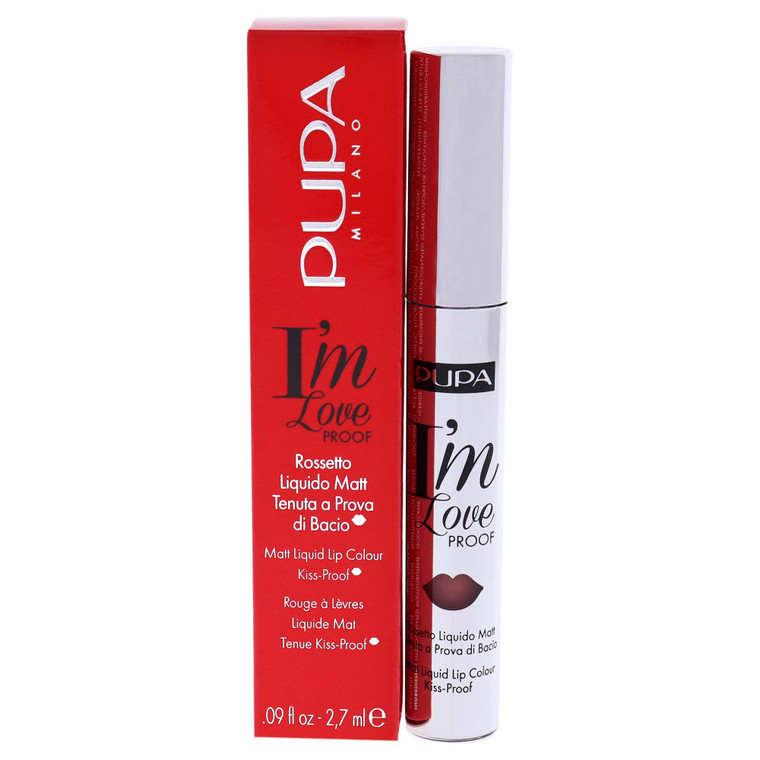 Pupa Milano I'M Loveproof Matte Liquid Lip Color - Kissproof - Velvety Effect - Super-Intense Color - High Concentration - Flawless And Defined - 012