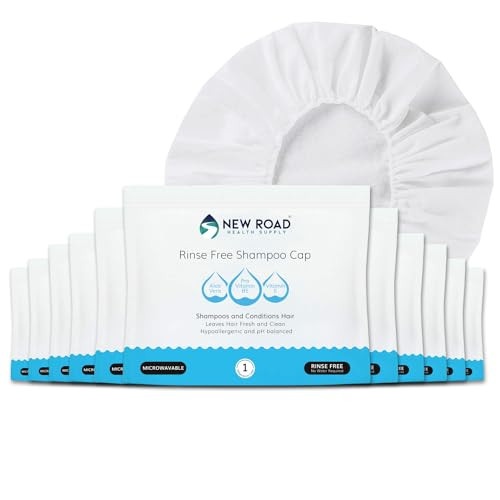 New Road Health Supply - Rinse Free Shampoo Cap, Shampoo and Condition Without Water, Shower Cap for Women and Men, PH Balanced and Hypoallergenic, f
