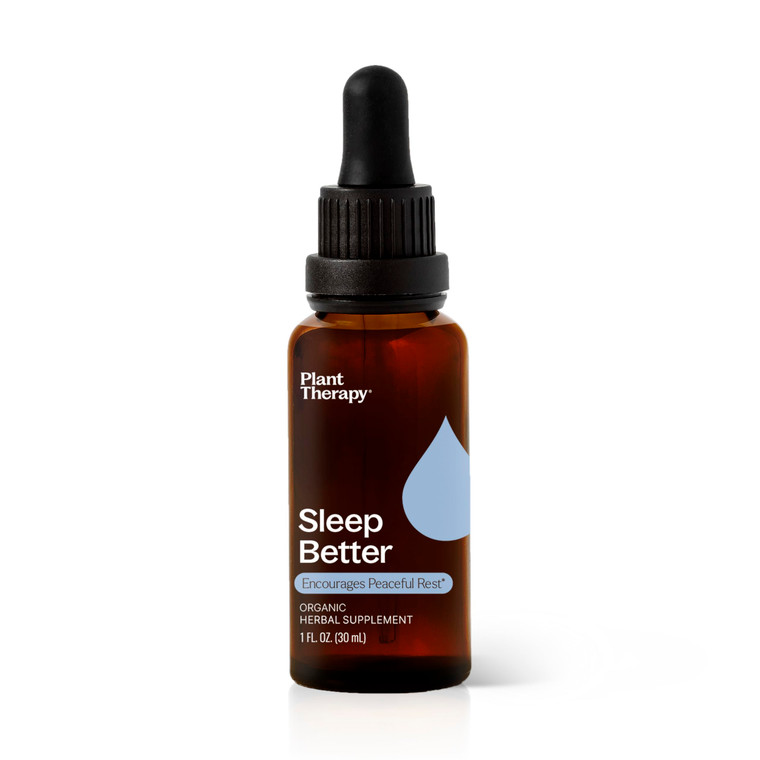 Plant Therapy Organic Sleep Better Tincture 30 mL (1 oz) Supports Relaxation & Sleep, Helps Calm a Busy Mind, with Chamomile, Lemon Balm & Valerian E