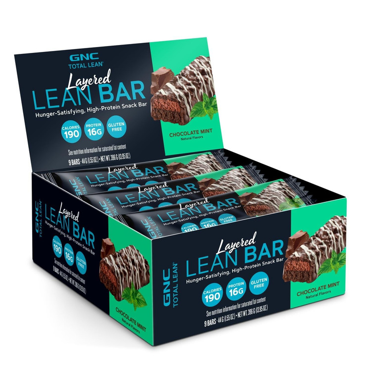 GNC Total Lean Layered Lean Bar - Chocolate Mint (9 Bars)