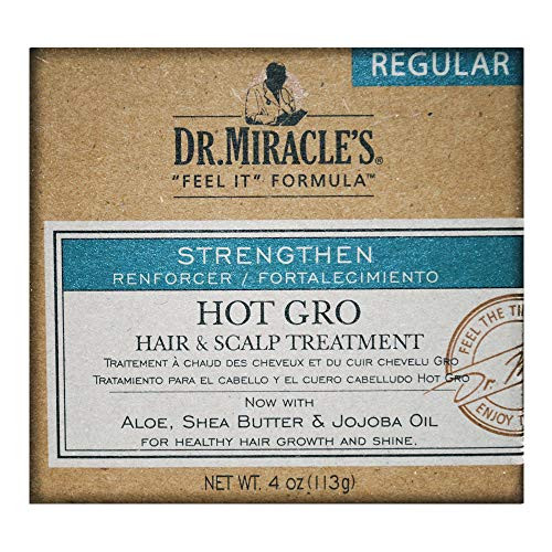 Dr. Miracle's Hot Gro Hair and Scalp Treatment - For Healthy Hair Growth & Shine, Contains Aloe, Shea Butter, & Jojoba Oil, Strengthens, Moisturizes