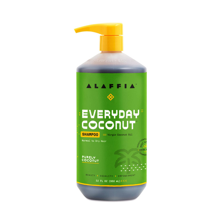 Alaffia EveryDay Coconut Shampoo - Normal to Dry Hair, Helps Gently Clean Scalp and Hair of Impurities with Ginger and Coconut Oil, Fair Trade, Purel