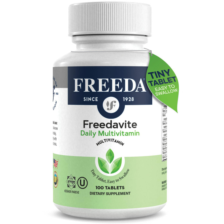 Freedavite Tiny Tablet - Moderate Multivitamin for Men and Women - Vitamin A, C, D, E, B1, B2, B6, B12, Biotin, Calcium, Zinc, Iron, Magnesium, Manga