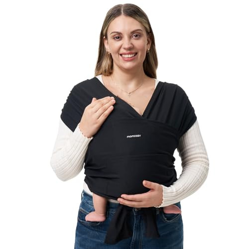 Momcozy Baby Wrap Carrier, Easy to Wear Infant Carrier Slings, Lightweight Hands Free Baby Sling, Adjustable Baby Carriers for Newborn to Toddler 8-3