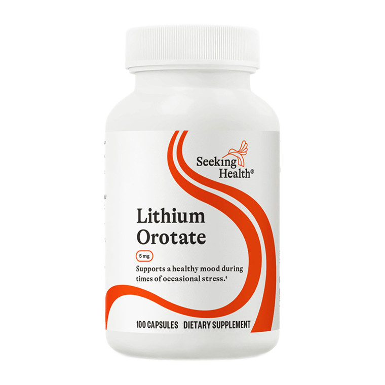 Seeking Health Lithium Orotate - Mineral Supplement Supports Brain Health & Memory - Non-GMO & Gluten-Free Formula with Low Serving of Lithium - 5 mg