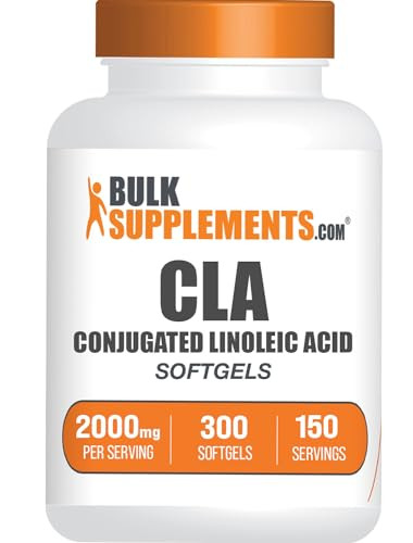 BulkSupplements.com Conjugated Linoleic Acid Softgels - CLA Supplements, CLA 2000mg, CLA Safflower Capsules, CLA Pills - 2 CLA Softgels per Serving,
