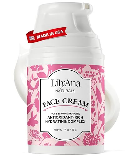 LilyAna Naturals Face and Neck Moisturizer for Women and Men - Moisturizer Face and Neck Cream for Dry Skin and Dark Spot Brightening - Rose and Pome