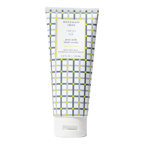 Beekman 1802 Pure Goat Milk Hand Cream, Fresh Air - Scented - 3.4 oz - Moisturizing Lotion for Dry Skin - Anti-Aging Hydration - Good for Sensitive S