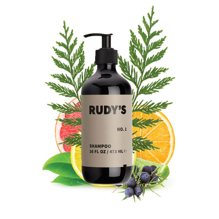 Rudy's No. 1 Moisturizing Shampoo | Natural Ingredients w/Coconut Oil, Paraben & Sulfate Free - All Hair Types for Men & Women (16 fl oz)