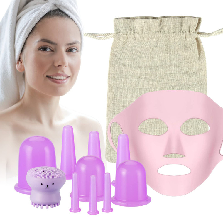 Facial and Body Cupping Set - Face Cupping Set, Improve Face, Eyes and Neck Skin Wrinkles, Therapy Suction Cup for Cellulite Effectively Improve Body
