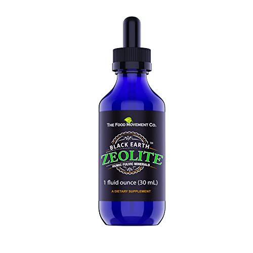 Black Earth Zeolite with Humic Fulvic Acids Trace Minerals for Adults and Kids for Detox, Gut Health and Immune Support - 1oz Liquid Drops Supplement