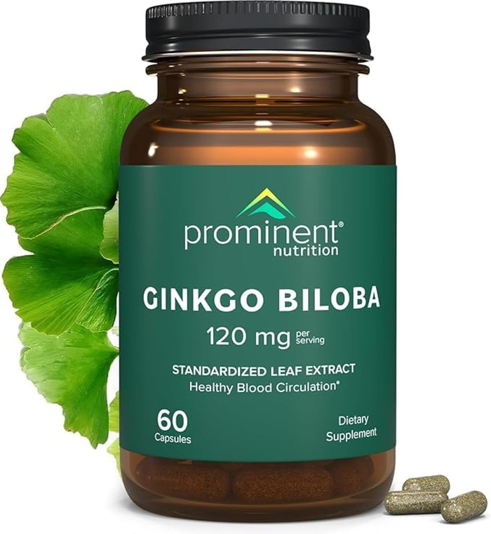 Prominent Nutrition Ginkgo Biloba - Antioxidant Supplement for Memory & Focus Support - Healthy Blood Circulation - Non-GMO, Vegan & Gluten-Free - 60