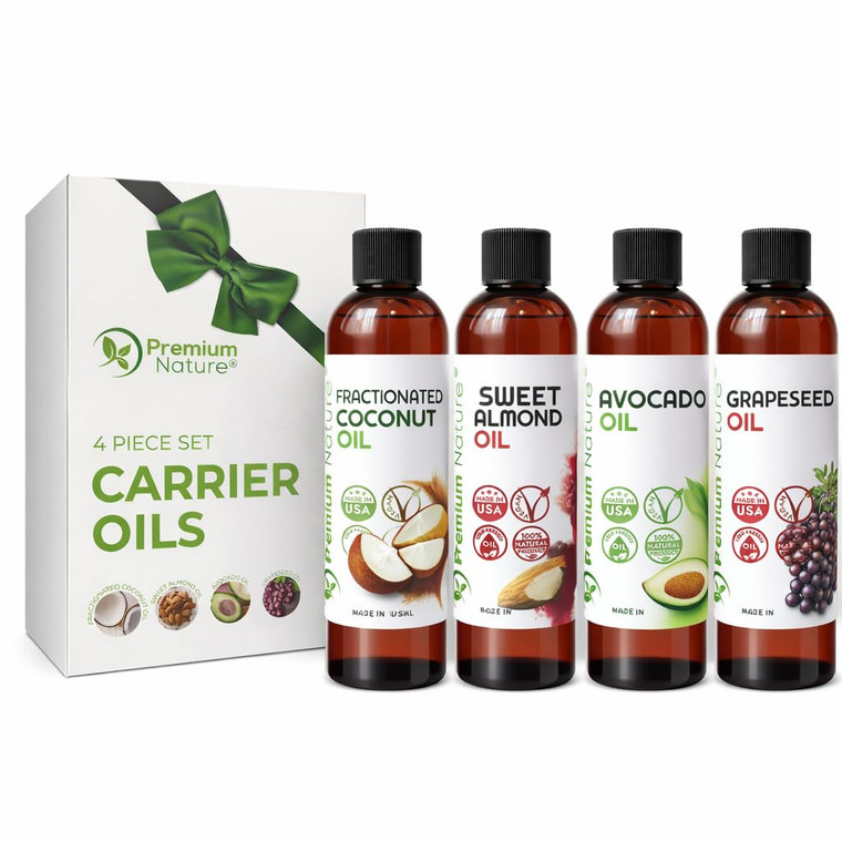 Carrier Oils For Essential Oil 4 Piece Variety Pack Gift Set Best Carriers for Essential Oilss Mixing for Skin Best Product for Stretch Mark Dry Skin