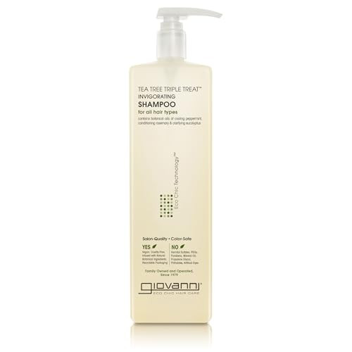 GIOVANNI Tea Tree Triple Treat Invigorating Shampoo - Cooling Peppermint, Eucalyptus & Rosemary, Helps Strengthen & Rejuvenate Hair & Scalp, Salon Qu