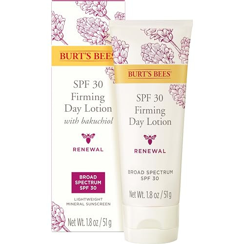 Burt's Bees Renewal SPF 30 Firming Day Face Lotion With Bakuchiol, Sunscreen Face Lotion With Natural Retinol Alternative, 98 Percent Natural Origin