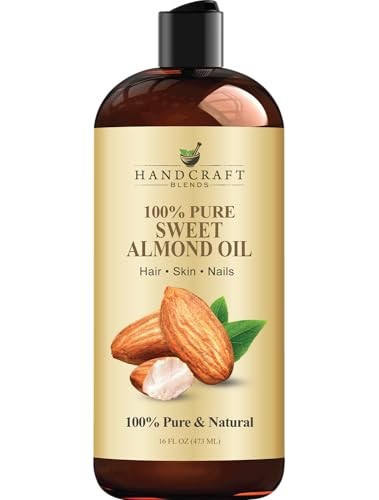 Handcraft Blends Sweet Almond Oil | 100% Pure and Natural | Bath & Body Oil | Premium Grade Carrier Oil | Skin | Hair | Body | Massage | Hexane-Free