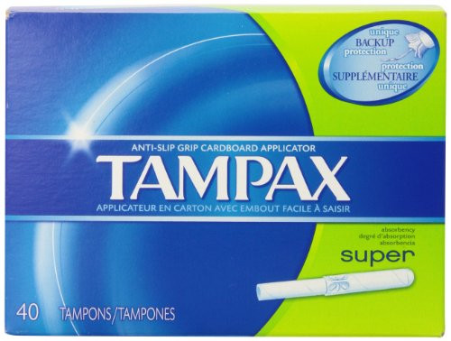 Anti-Slip Grip Cardboard Applicator Super Absorbency Tampons 40 Count (Pack of 2)