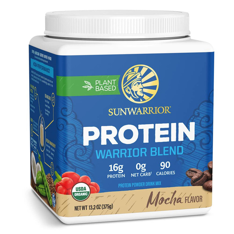 Sunwarrior Organic Plant Based Protein Powder | Vegan Organic Protein Powder Mocha Flavored with BCAA Amino Acids & Hemp Seed Pea Blend | Non-GMO Soy