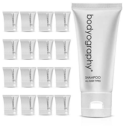 World Amenities - Bodyography Blanc- Bulk Shampoo | 1.4oz | Vanilla White Tea, Mini Travel Size Toiletries (100% Recyclable Tube with Flip Top Cap) H