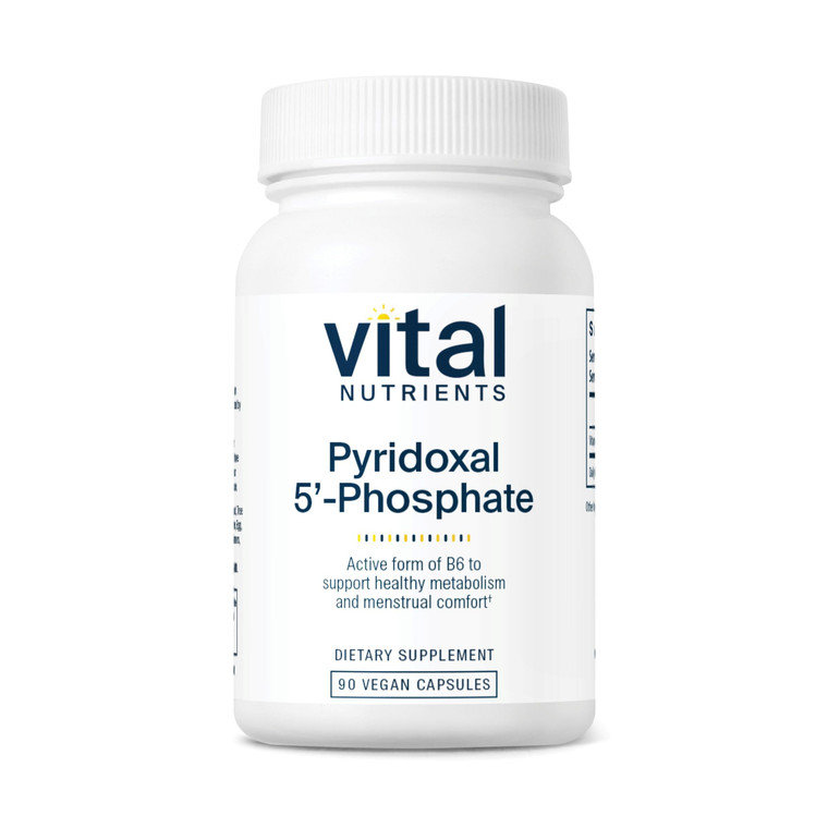 Vital Nutrients Pyridoxal-5 Phosphate - Activated Vitamin B6 - Methylated B6 for Metabolism, PMS, and Menstrual Support* - High-Potency P5P Supplemen