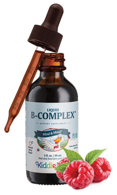 Maxi Health Kids Raspberry Liquid Vitamin B Complex - Vitamin Supplement with Vitamin B12 - Sublingual B Vitamins Complex Drops for Kids with B1 B2 B