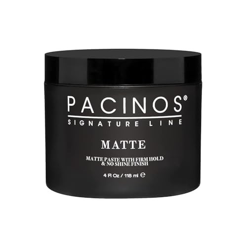 Pacinos Matte Hair Paste - Firm Hold, No Shine, Sculpting & Styling Wax, Long Lasting Definition & Texture, No Flakes, All Hair Types, 4 fl. oz.