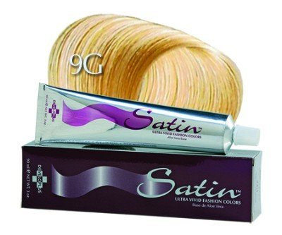 Satin Ultra Vivid Fashion Colors, 9G Very Light Golden Blonde Hair Dye, 3 oz., Gold Series Permanent Hair Dye, Made with Soy Protein and Aloe Vera, V