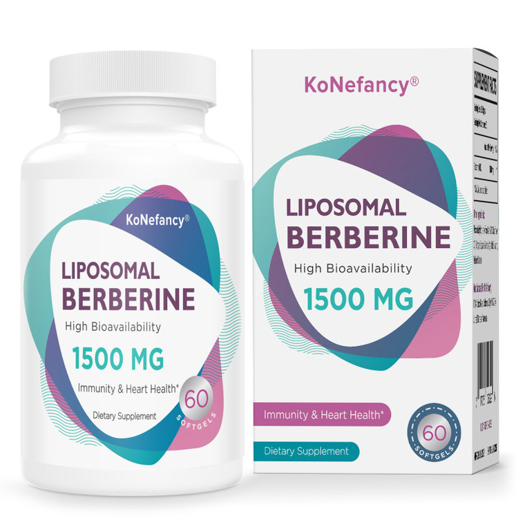 KoNefancy Berberine HCL Supplement 1500mg - Third Party Tested, High Bioavailability Liposomal Berberine Capsules for Women and Men, GLP-1 Support an