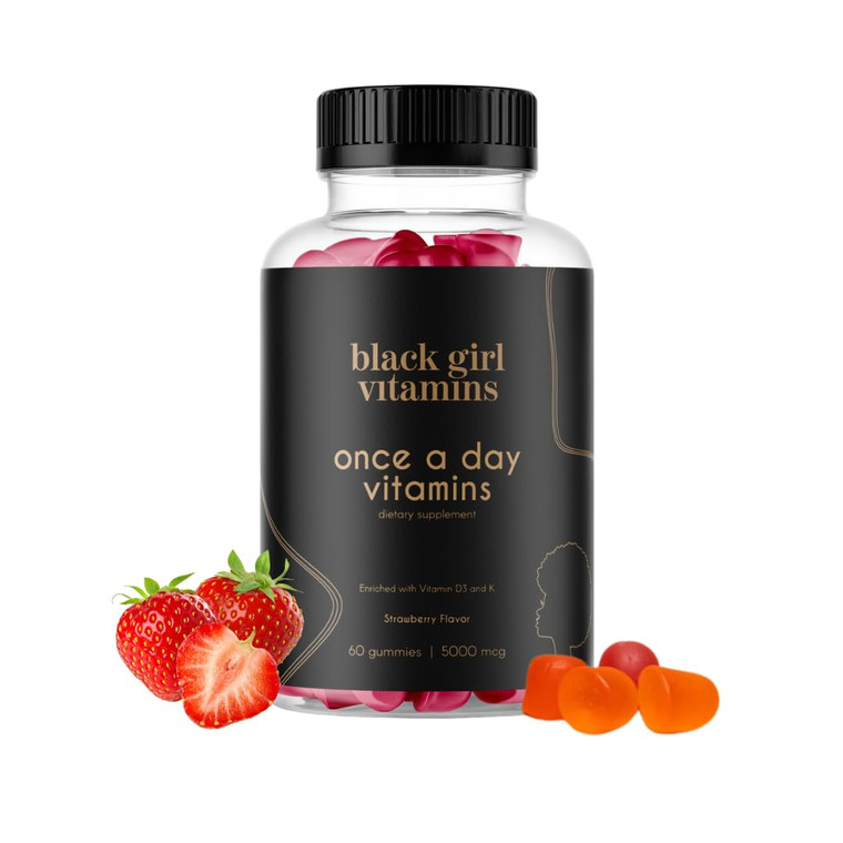 Black Girl Vitamins Once a Day - Womens Multivitamin Gummy - Vitamin A, B, C, E and Zinc. Multivitamin for Women, Immune Support. Vegan, Gluten-Free.