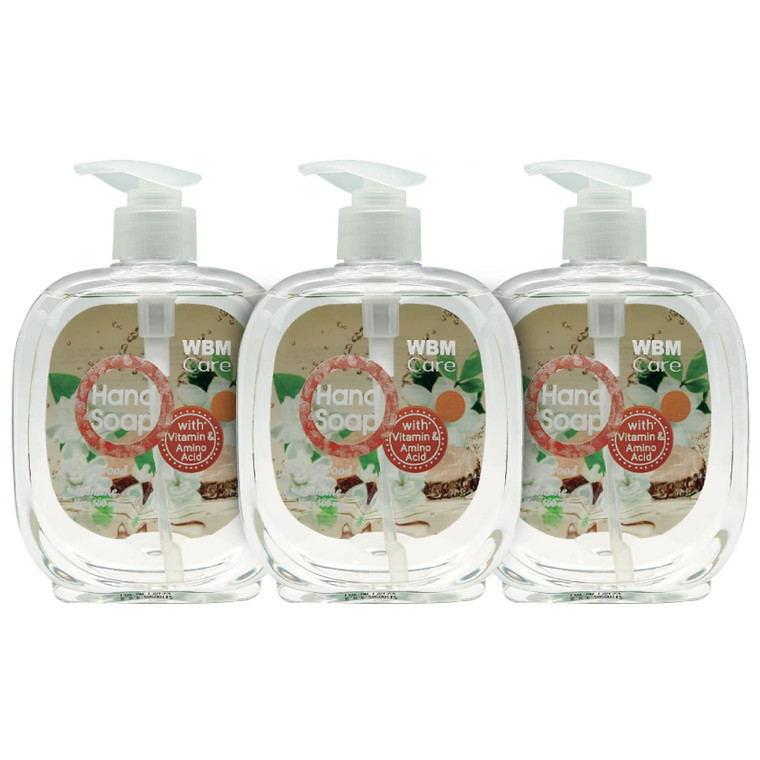 WBM Hand Wash, Pack of 3 | Himalayan Pink Salt, Sandalwood & Jasmine | Cleans, Protects & Moisturizes | Gentle Hand Soap for Daily Use & All Skin Typ