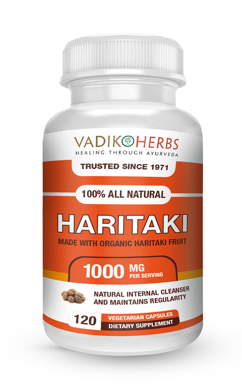 Certified Organic Vadik Herbs Haritaki (Terminalia chebula) Excellent Herb for Rejuvenation and Detoxification | Made in USA | Wildcrafted and Safety