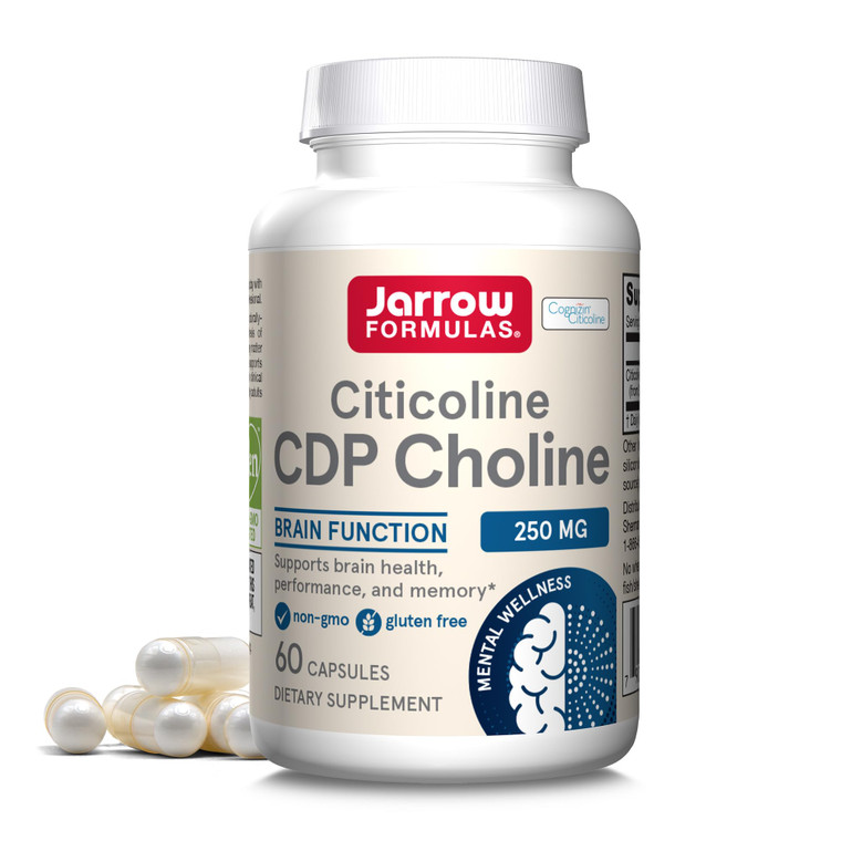 Jarrow Formulas Citicoline CDP 250 MG, CDP Choline Supplements, Support Brain Health, Performance and Memory, 60 Capsules, Up to a 60 Day Supply