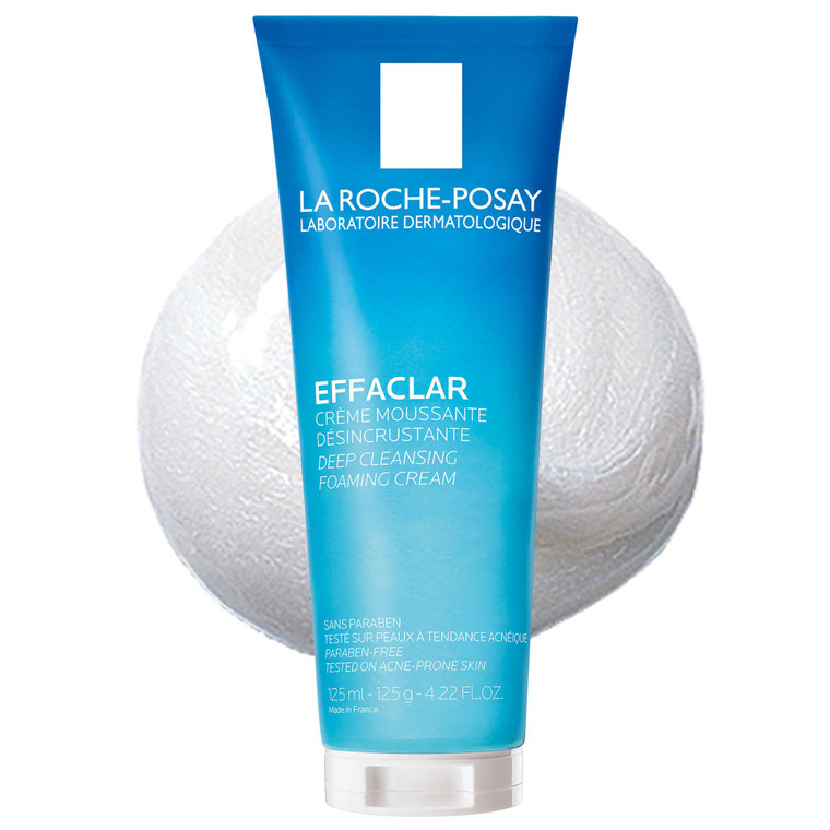 La Roche-Posay Effaclar Deep Cleansing Foaming Facial Cleanser, Cream Cleanser & Daily Face Wash for Oily Skin & Acne Prone Skin to Minimize Look of