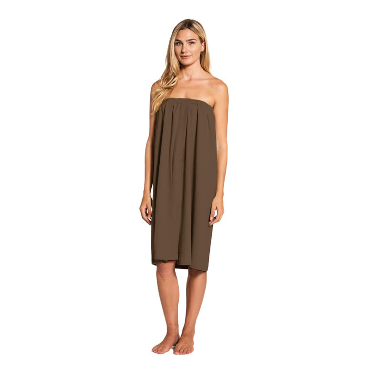 Canyon Rose Waffle Weave Long Spa Wrap, Simple Body Wrap, Luxurious Waffle Weave Knit, One Size Fits Most, Generous Length, Elasticized Top with Touc