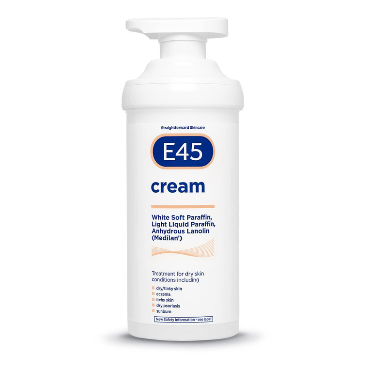 E45 Eucalyptus Scented Cream, 500g - Whole Body Moisturizer for Dry Skin & Eczema Relief, Paraffin Enriched