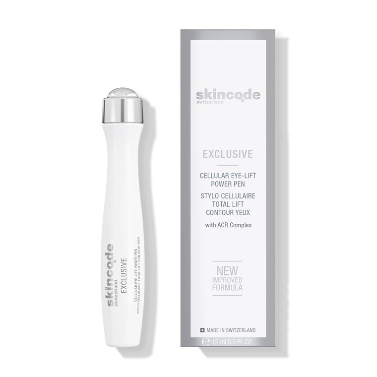 Skincode Exclusive Cellular Eye-Lift Power Pen | Cooling Roll-On for Puffiness & Dark Circles | Multi-Corrective Eye Booster | ACR Complex for Collag