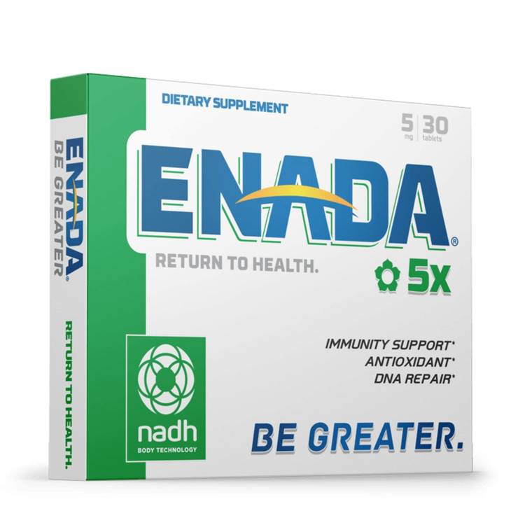 ENADA 5MG NADH Supplement with boost of Chlorophyll | Co-enzyme, Antioxidant form of Vitamin B3, Immunity Support, DNA Repair | Serves as Natural Ene